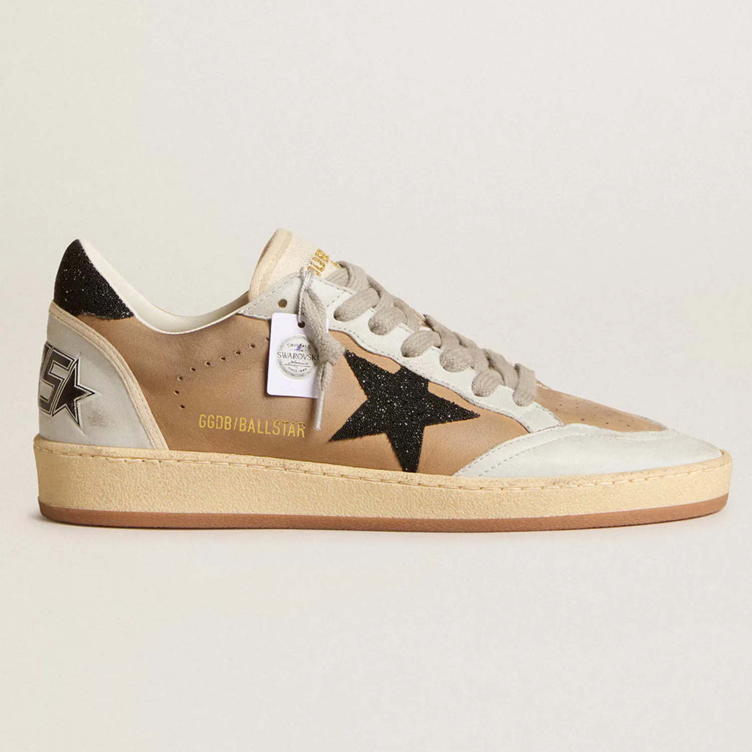 Ball-Star-in-beige-nubuck-and-nappa-with-black-Swarovski-crystal-star