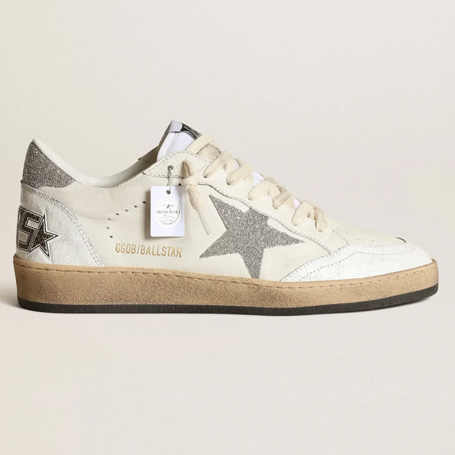 White-Ball-Star-with-a-Swarovski-crystal-star-and-heel-tab